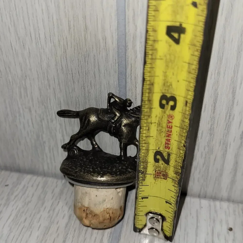 Whisky Cork Bottle Stopper Bronze Horse & Rider Blantons Bourbon